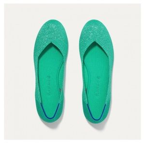 Rothy’s metallic mojito green flats NWT never worn 10.5 10 rare